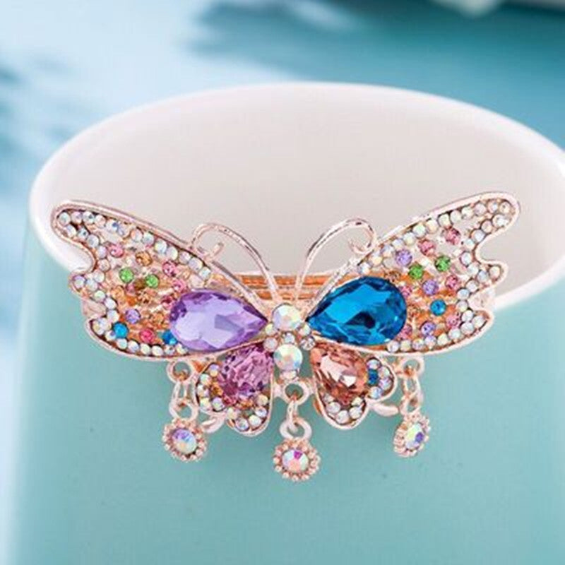 Crystal Inlaid Diamond Spring Horsetail Hairpin Peacock Hairpin