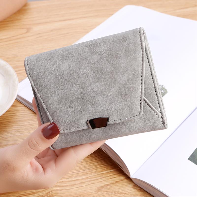 New Korean Women's Short Wallet Frosted Leather Wallet