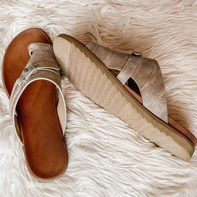 Slippers Women Casual Low-heel European And American Flip Flops Fashion