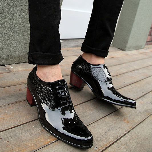 Pointed Toe Shoes Men's Lace-up Men's Korean Style Pointed Toe Shoes