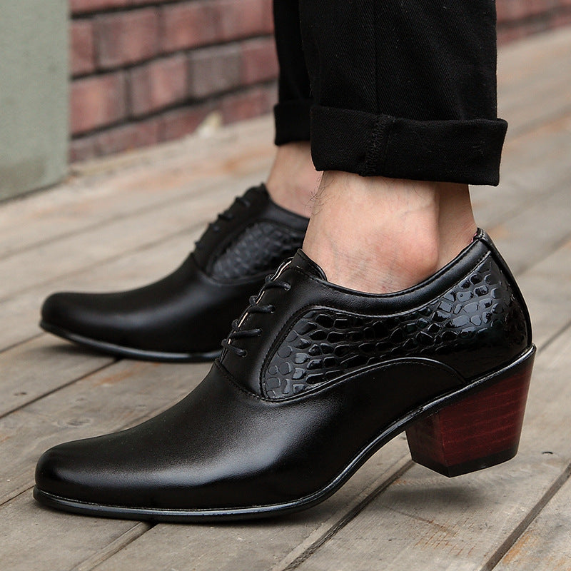 Pointed Toe Shoes Men's Lace-up Men's Korean Style Pointed Toe Shoes