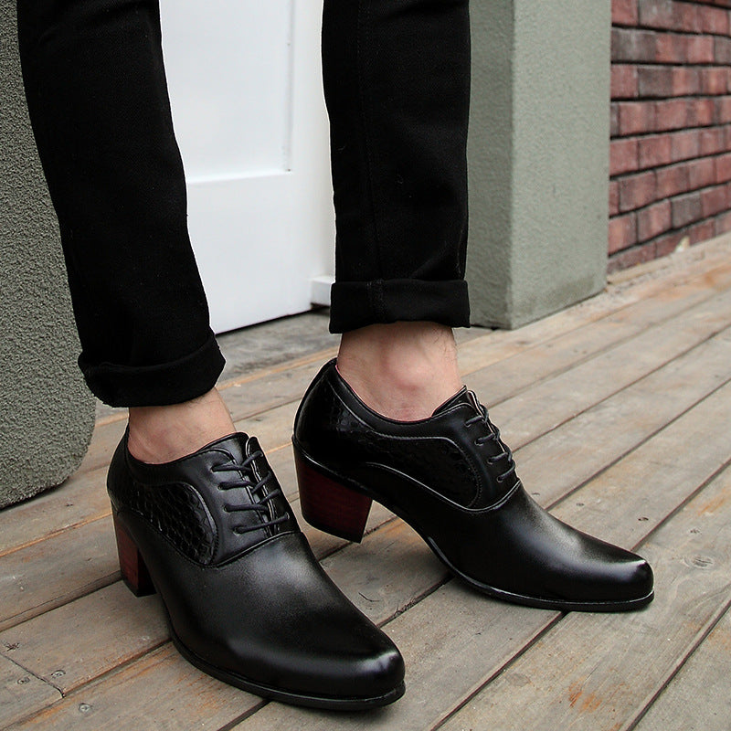 Pointed Toe Shoes Men's Lace-up Men's Korean Style Pointed Toe Shoes