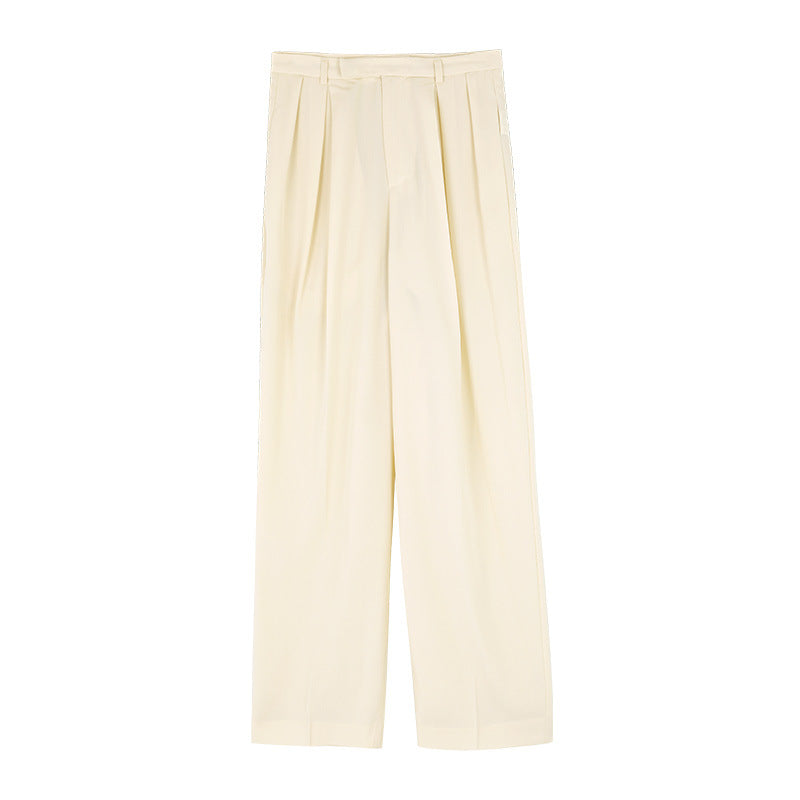 Casual Pants Women Korean Style High Waist Drape Women's Nine-point Pants Simple Straight-leg Pants