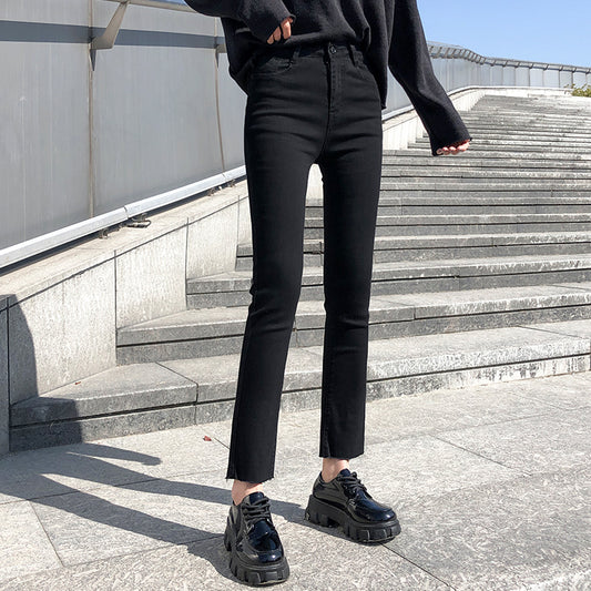 Spring And Autumn Loose High Waist Slim Nine-point All-match Cigarette Pants