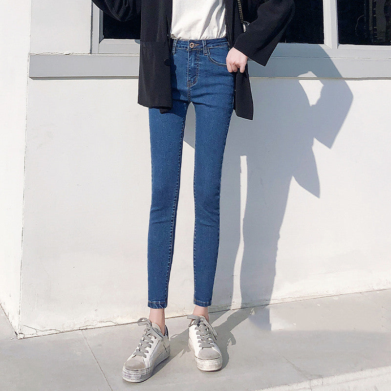 Summer New Korean Style Tight-fitting Versatile Nine-point Pencil Pants