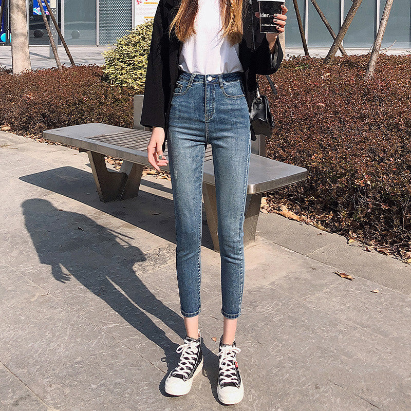 Summer New Korean Style Tight-fitting Versatile Nine-point Pencil Pants