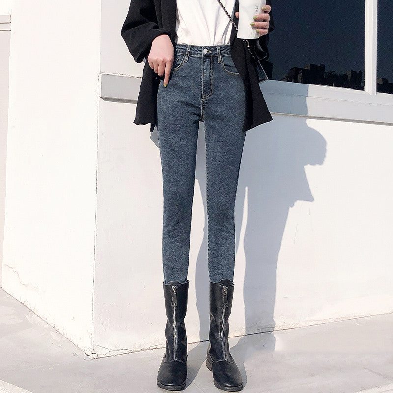 Summer New Korean Style Tight-fitting Versatile Nine-point Pencil Pants
