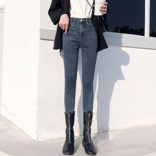 Summer New Korean Style Tight-fitting Versatile Nine-point Pencil Pants