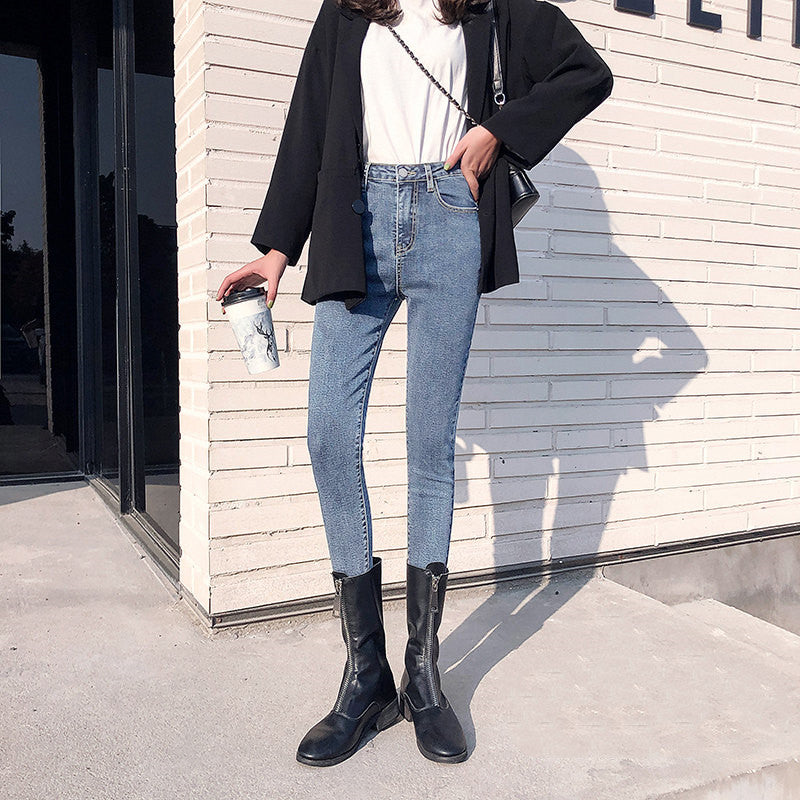 Summer New Korean Style Tight-fitting Versatile Nine-point Pencil Pants
