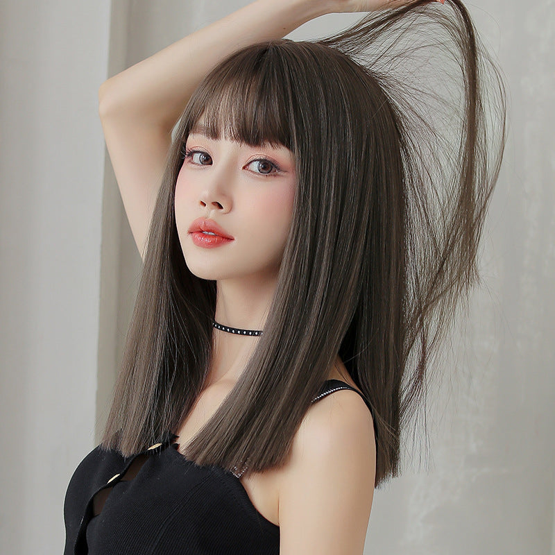 Invisible Simulation Wig Set Natural Long Straight Hair Full Headgear Wholesale