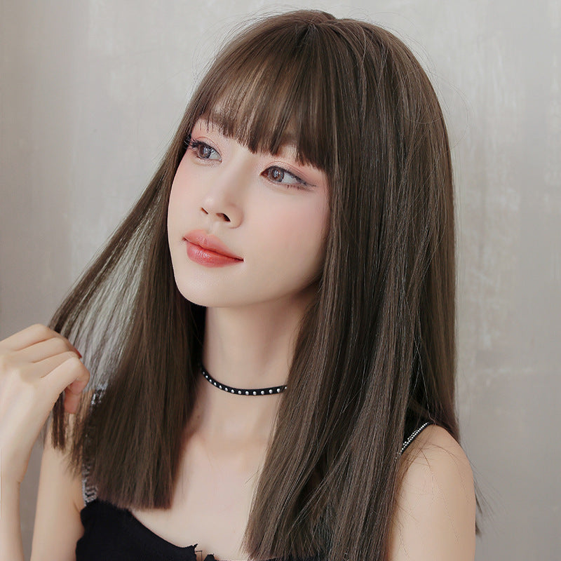 Invisible Simulation Wig Set Natural Long Straight Hair Full Headgear Wholesale