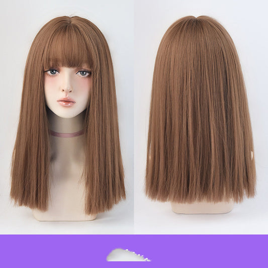 Invisible Simulation Wig Set Natural Long Straight Hair Full Headgear Wholesale