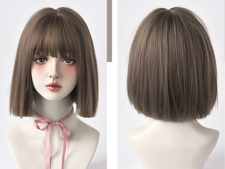 Wig Female Short Hair New Style Net Red Round Face Short Wig Set