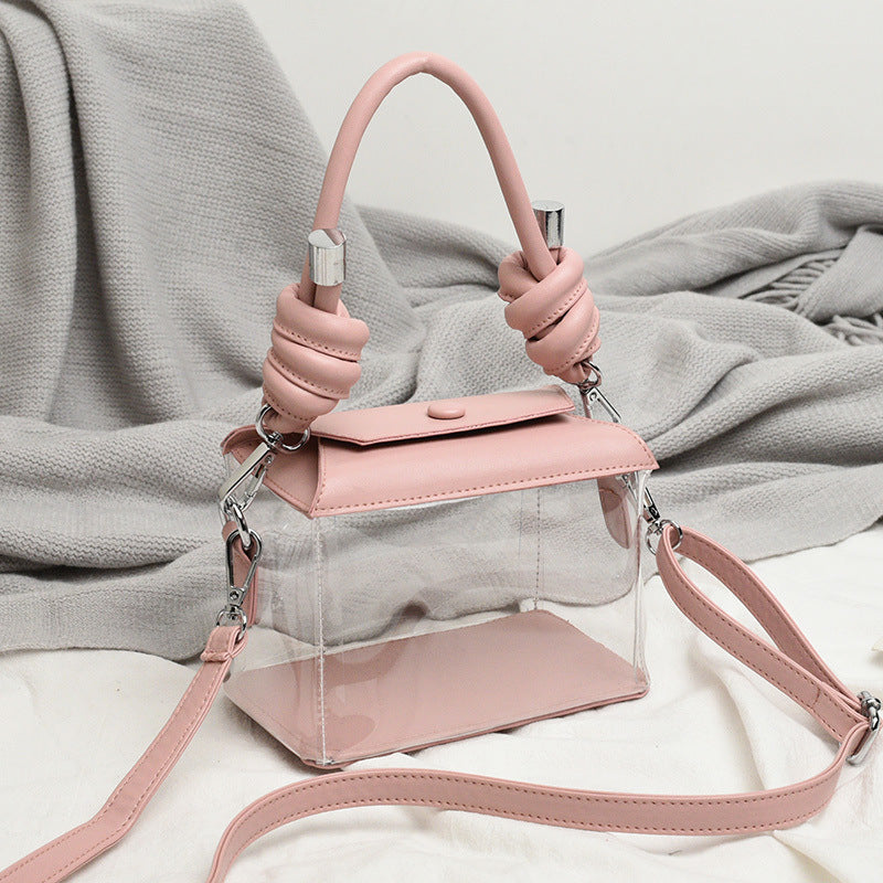 Transparent Small Square Bag Fashion Chain Shoulder Bag Portable Jelly Bag