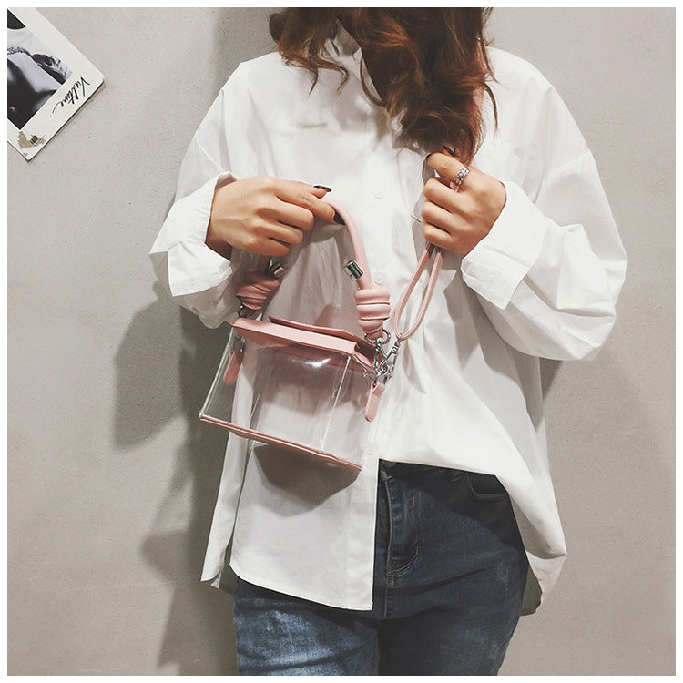 Transparent Small Square Bag Fashion Chain Shoulder Bag Portable Jelly Bag