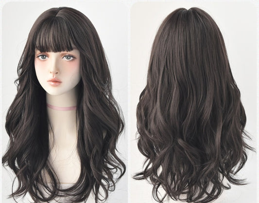 Bangs Net Red Round Face Big Waves Fluffy Full Head