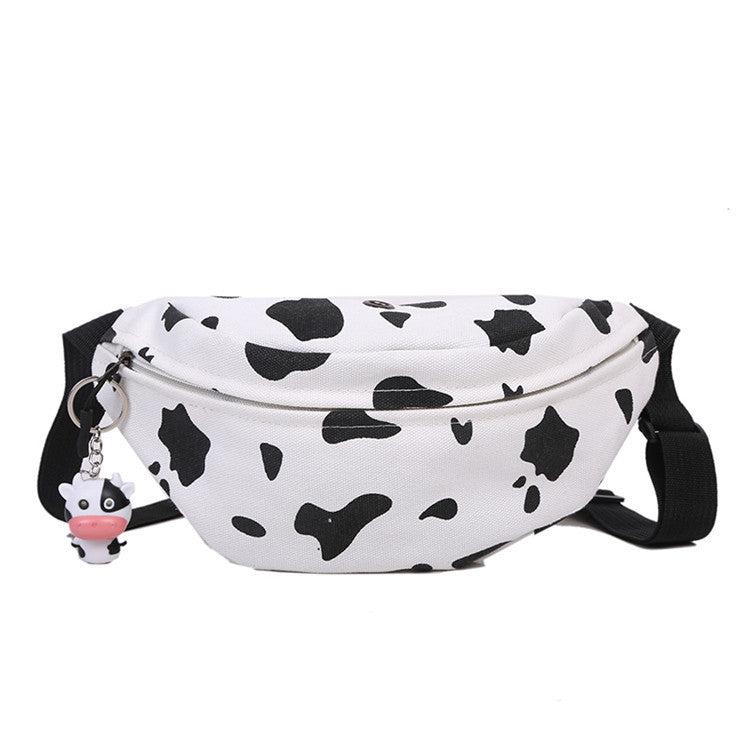 Woman Chest Bag Korea Cow Canvas Small Messenger Bag Japanese Harajuku Style Wild Girl Cute Student Chest Bag Female Pockets