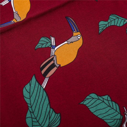 Literary And Art All-match Woodpecker Pattern Small Square Scarf
