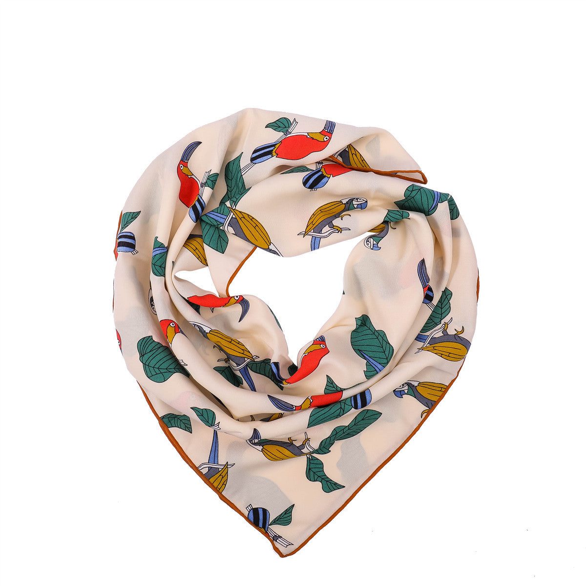 Literary And Art All-match Woodpecker Pattern Small Square Scarf