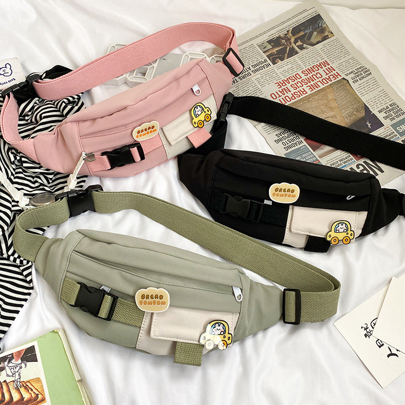 Super Fire Small  And Cute Cartoon Hit Color Student Chest Bag