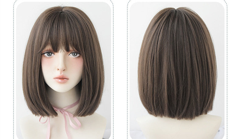 Factory Wholesale Wig Female Japanese Air Bangs Bobo Headgear Fashion Shoulder-length Bangs Wig Headgear Wholesale
