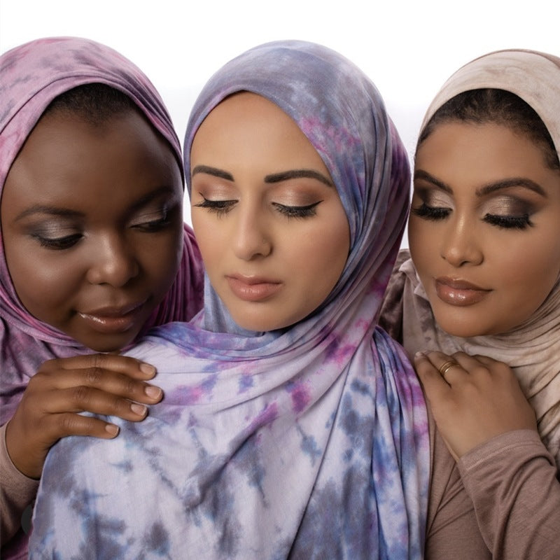 Cotton Modal Tie-dye Cotton Jersey Shawl Scarf Hijab