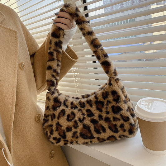 Ny Stil Plys Taske Stor Kapacitet Skuldertaske Baguette