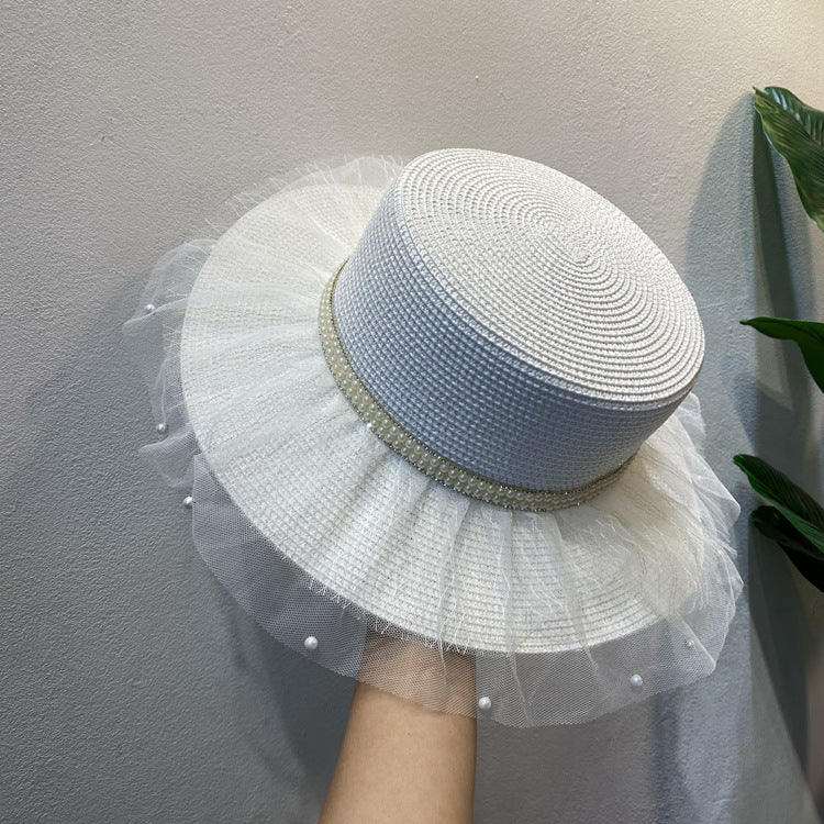Female Summer Hepburn Style Vintage Design Net Yarn