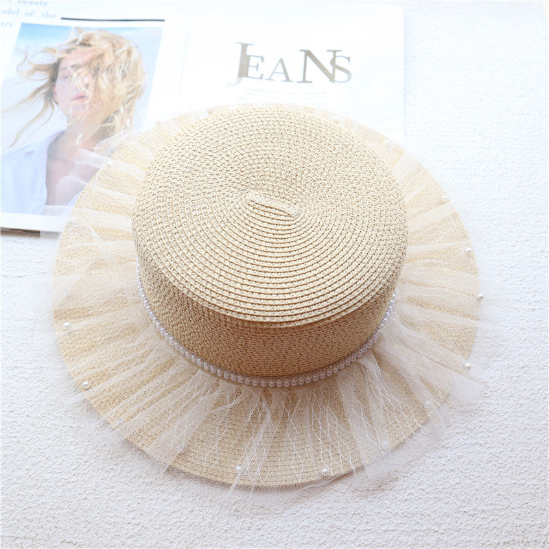 Female Summer Hepburn Style Vintage Design Net Yarn