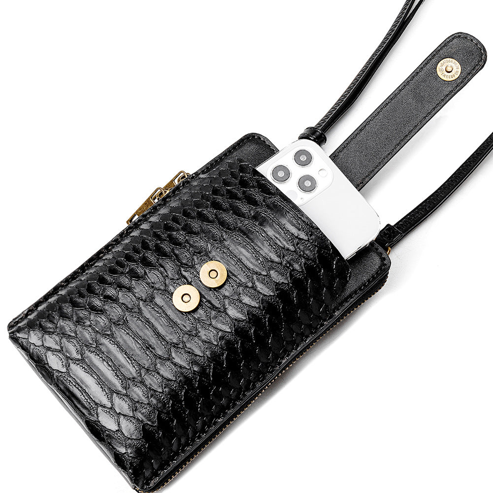Ladies Shoulder Bag Snake Print Small Square Bag PU Leather Lipstick Bag