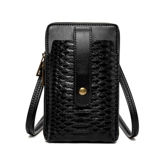 Ladies Shoulder Bag Snake Print Small Square Bag PU Leather Lipstick Bag