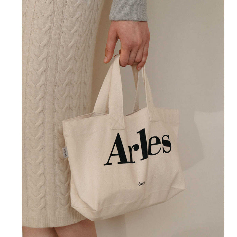 Simple Letter Canvas Bag Shoulder Handbag