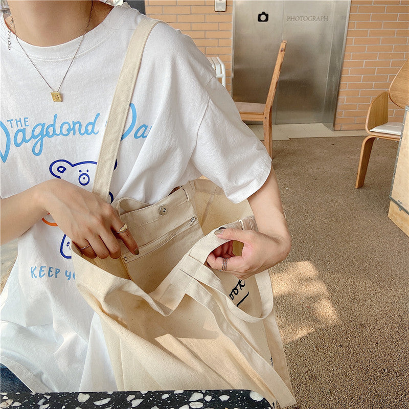 Single-Shoulder Dual-Use Large Capacity Canvas Bag