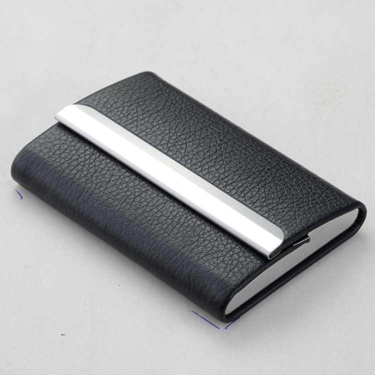 Stainless Steel Business Card Case With Leather Magnetic Buckle Business Card Case