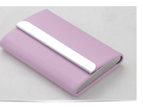 Stainless Steel Business Card Case With Leather Magnetic Buckle Business Card Case