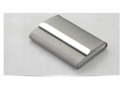 Stainless Steel Business Card Case With Leather Magnetic Buckle Business Card Case