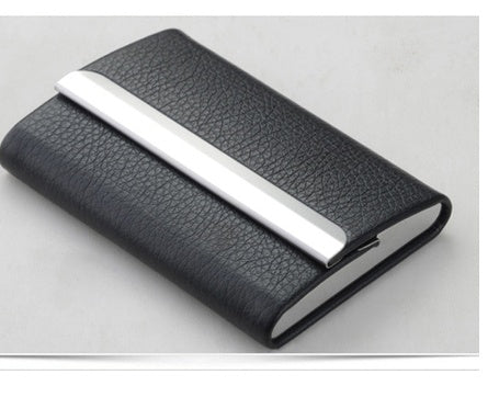 Stainless Steel Business Card Case With Leather Magnetic Buckle Business Card Case