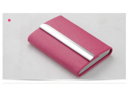 Stainless Steel Business Card Case With Leather Magnetic Buckle Business Card Case