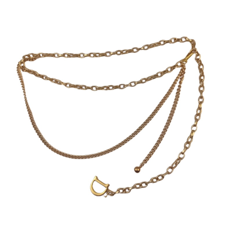 Fashion Multi-layer Chain Belt Decorated D Letter Pants Chain