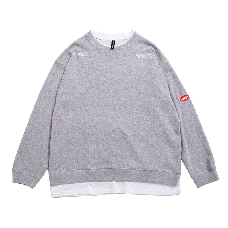 National Tide Fake Two-piece Sweater Men