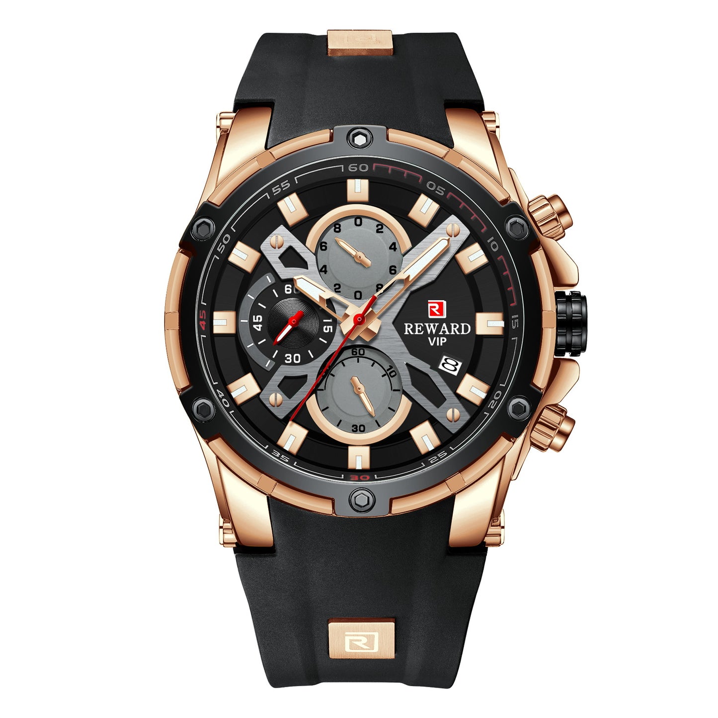 Men's Sports Watch Multifunction Chronograph Watch Silicone Luminous Waterproof