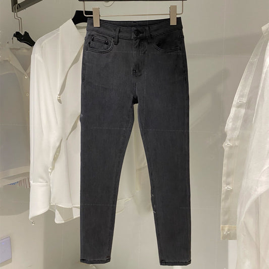 Icy Silk Four-way Stretch Denim High Waist Straight Leg Pants