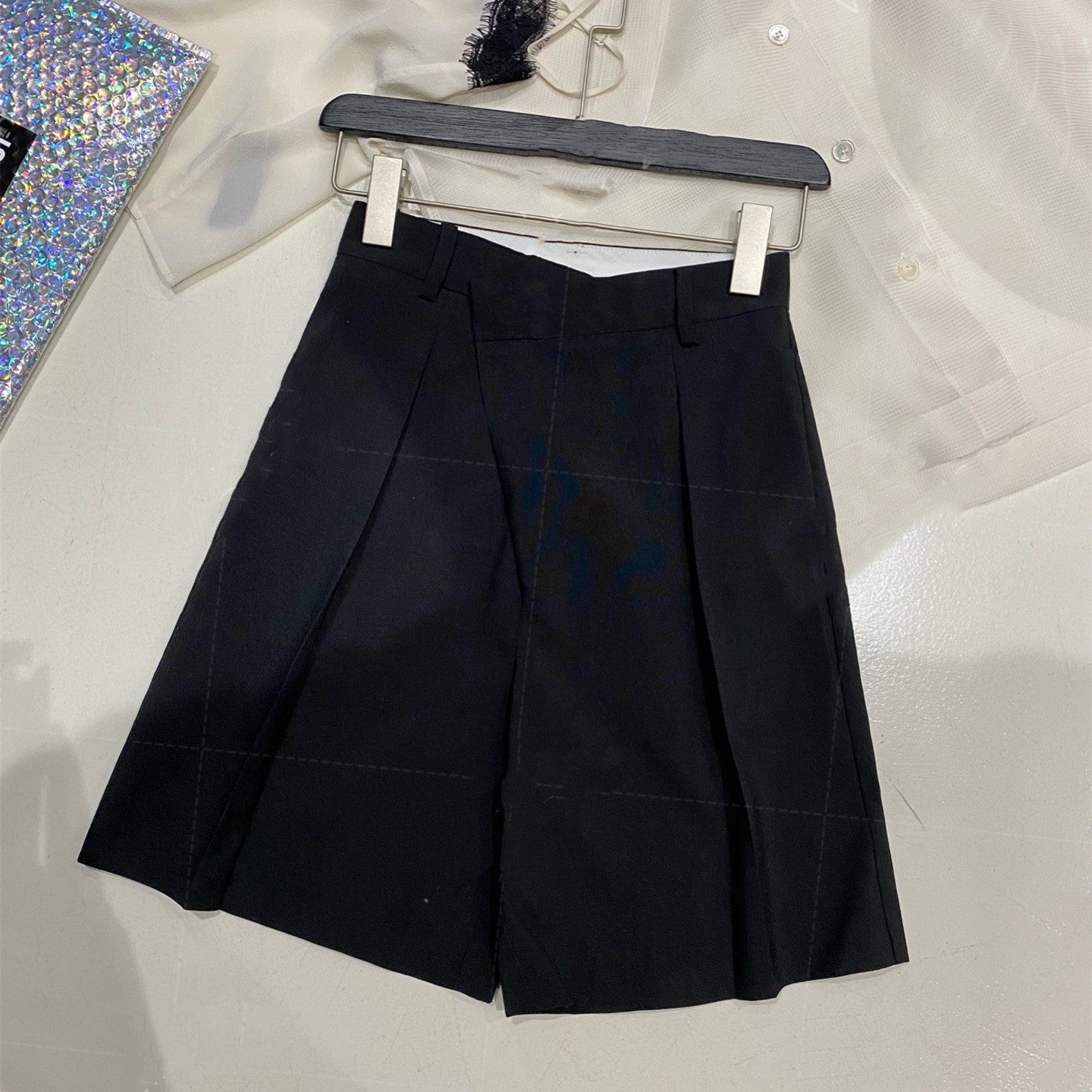 Bermudashorts-sæt Diagonal stolpelukning Shorts