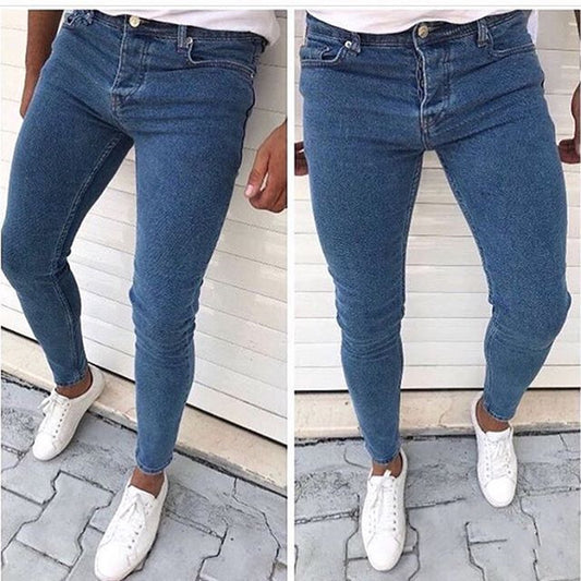 Pure Color Casual Slim Slim Jeans
