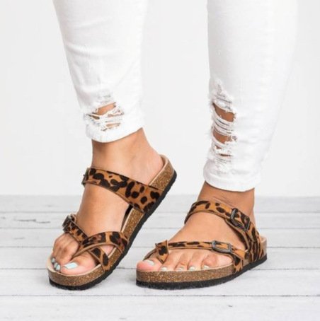 New Style Cork Slippers Women Flat Non Slip Slip On Sandals And Slippers