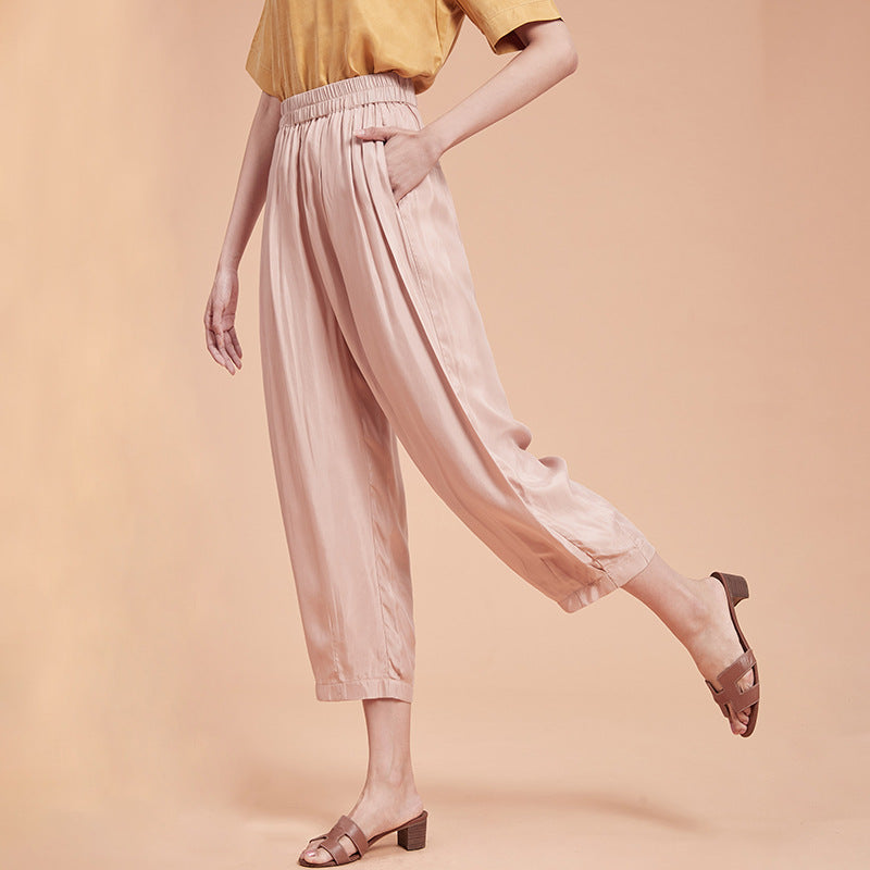 Draping Lantern Radish Wide-leg Cropped Trousers