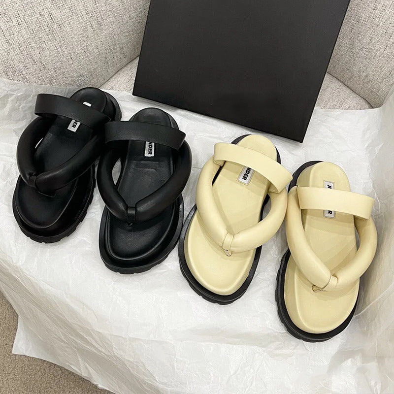 Sponge Cake Thick Bottom Flip Flops Sandals And Slippers Women