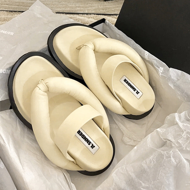 Sponge Cake Thick Bottom Flip Flops Sandals And Slippers Women
