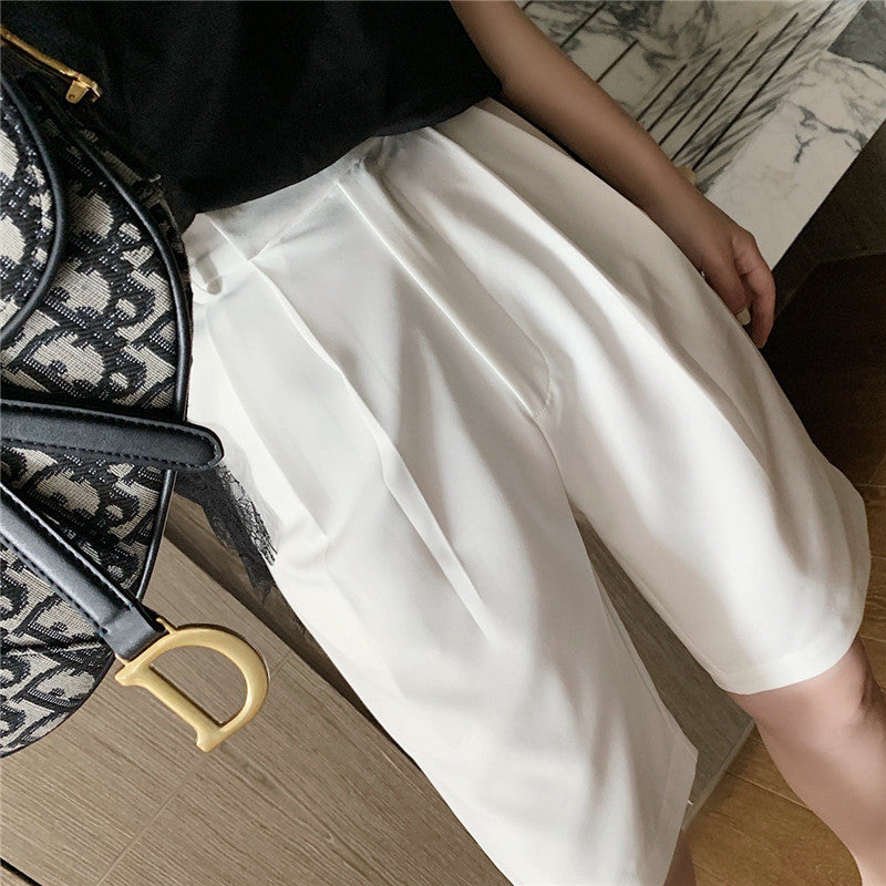 Loose Pants High Waist Suit Shorts  5 Points