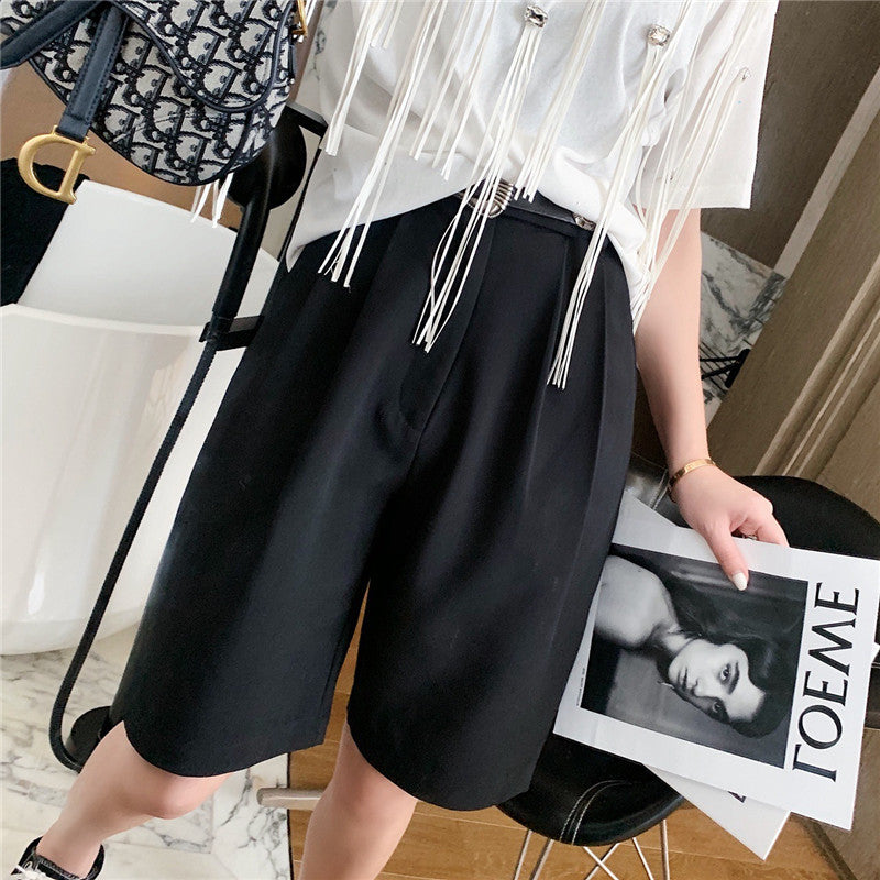 Loose Pants High Waist Suit Shorts  5 Points